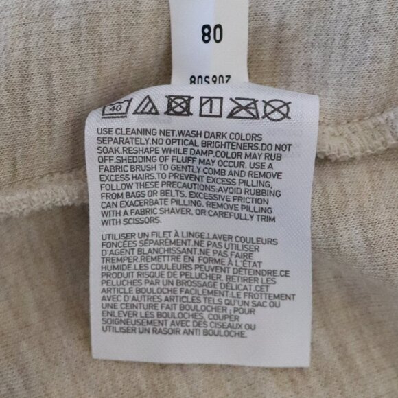 Uniqlo Womens Sz S Cream Ribbed Thermal Fleece Soft Turtleneck Pullover Sweater - Picture 11 of 11